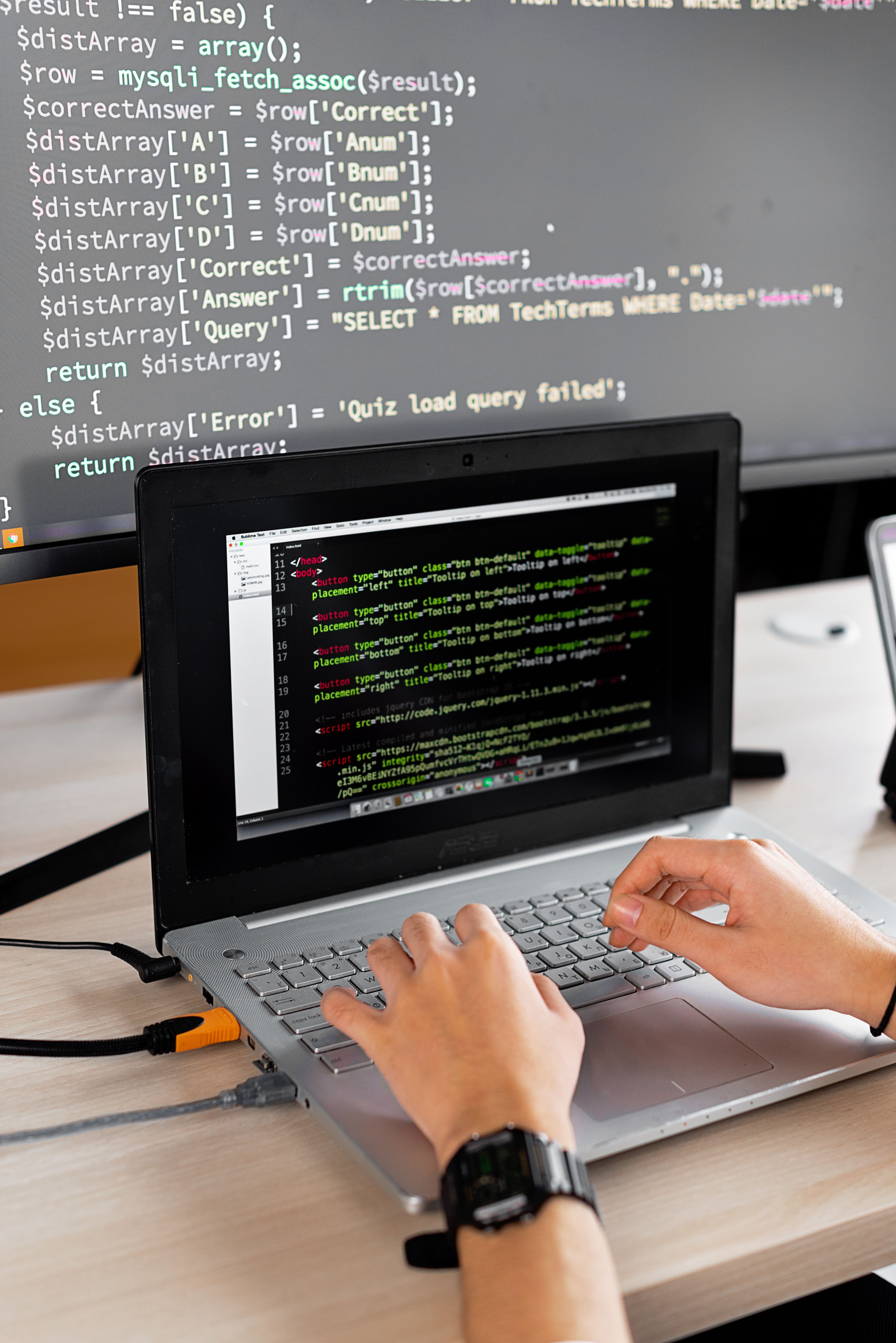 Developer coding